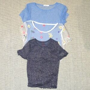 Blue and Black Kids Tops Set